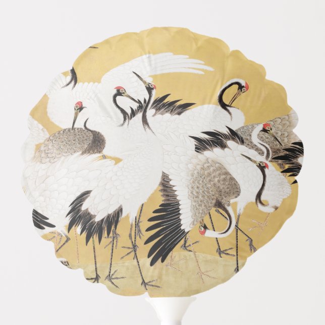 Japanese Flock Cranes Vintage Bird Rich Classic Balloon (Front)