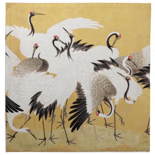Japanese Flock Cranes Vintage Bird Rich Classic Cloth Napkin