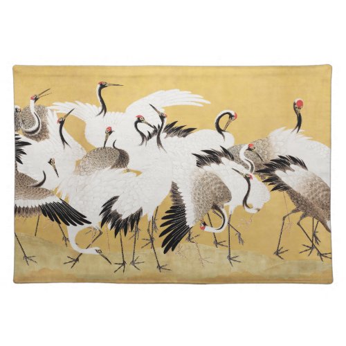 Japanese Flock Cranes Vintage Bird Rich Classic Cloth Placemat