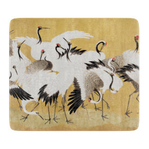 Japanese Flock Cranes Vintage Bird Rich Classic Cutting Board