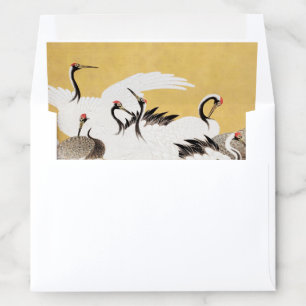 Japanese Flock Cranes Vintage Bird Rich Classic Envelope Liner