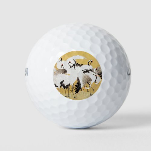 Japanese Flock Cranes Vintage Bird Rich Classic Golf Balls