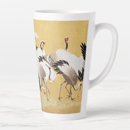 Japanese Flock Cranes Vintage Bird Rich Classic Latte Mug