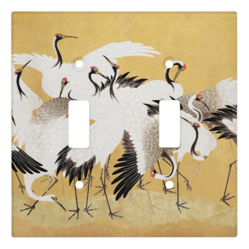 Japanese Flock Cranes Vintage Bird Rich Classic Light Switch Cover