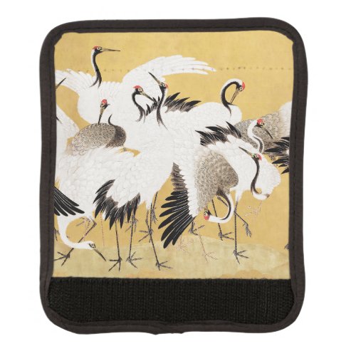 Japanese Flock Cranes Vintage Bird Rich Classic Luggage Handle Wrap