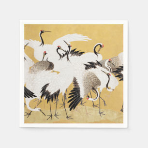 Japanese Flock Cranes Vintage Bird Rich Classic Napkins