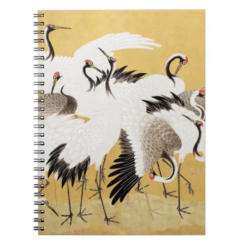 Japanese Flock Cranes Vintage Bird Rich Classic Notebook