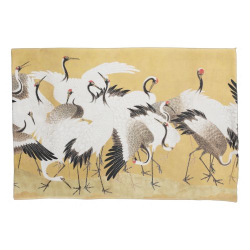 Japanese Flock Cranes Vintage Bird Rich Classic Pillow Case