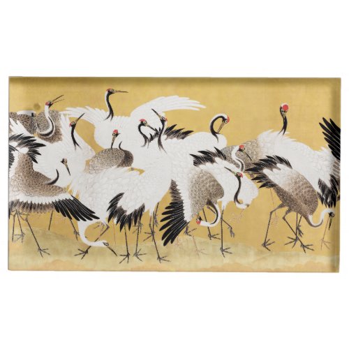 Japanese Flock Cranes Vintage Bird Rich Classic Place Card Holder