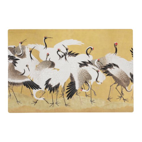 Japanese Flock Cranes Vintage Bird Rich Classic Placemat