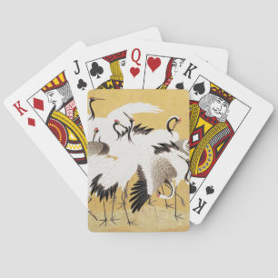 Japanese Flock Cranes Vintage Bird Rich Classic Poker Cards