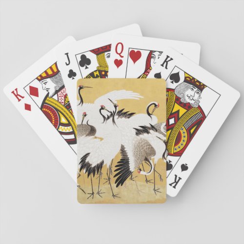 Japanese Flock Cranes Vintage Bird Rich Classic Poker Cards