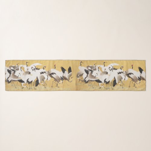 Japanese Flock Cranes Vintage Bird Rich Classic Scarf