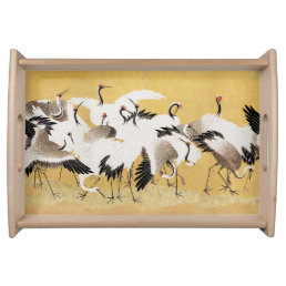 Japanese Flock Cranes Vintage Bird Rich Classic Serving Tray