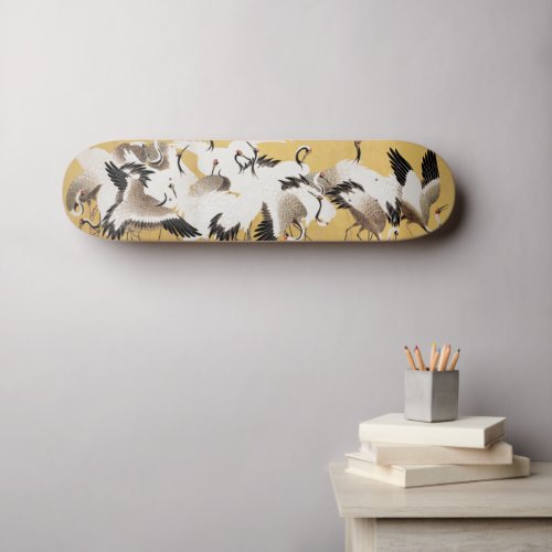 Japanese Flock Cranes Vintage Bird Rich Classic Skateboard