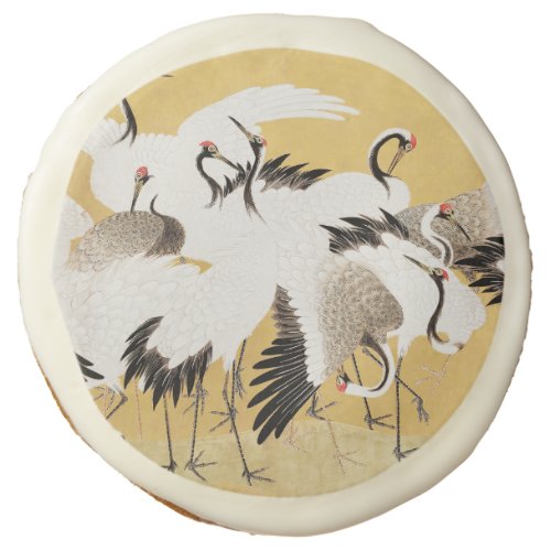 Japanese Flock Cranes Vintage Bird Rich Classic Sugar Cookie