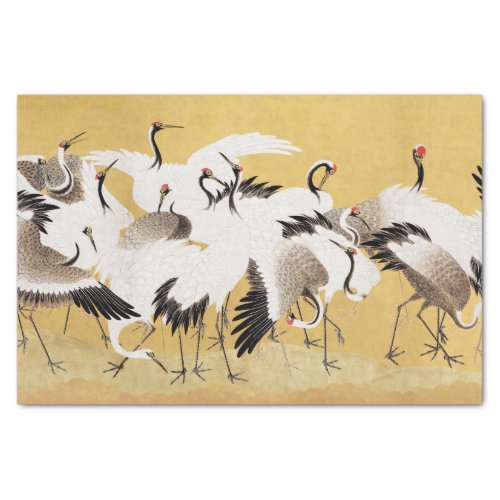 Japanese Flock Cranes Vintage Bird Rich Classic Tissue Paper