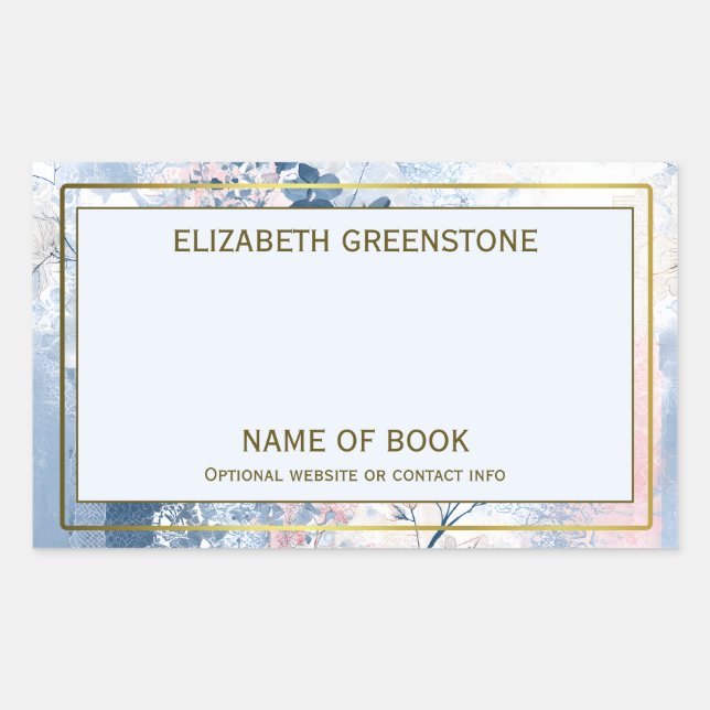 Japanese Floral Author Signature Bookplate (Front)