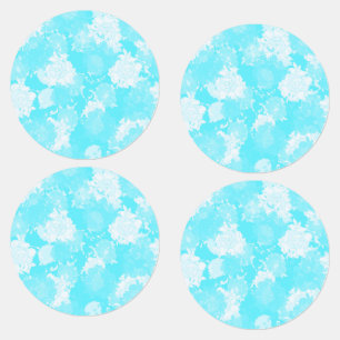 Japanese floral blue patterns labels