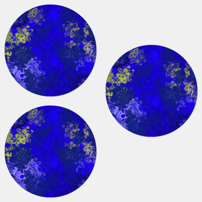 Japanese floral blue patterns labels (Group)