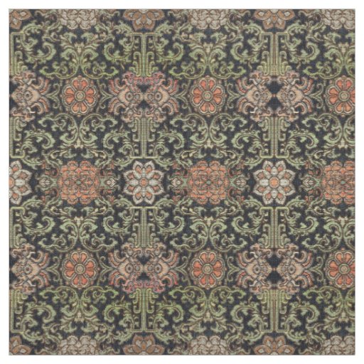 Japanese Floral Brocade Pattern Fabric