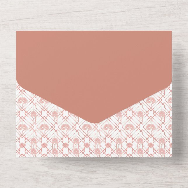 Japanese Floral Handdrawn Birthday Invitation  (Back)