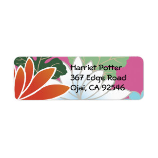 Japanese Floral Kimono Pattern Fine Art Label