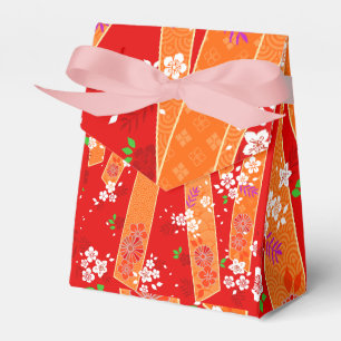 Japanese Floral Kimono Pattern Spring Favor Boxes