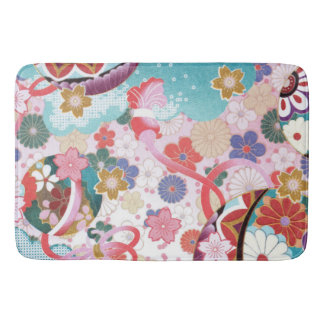 Japanese Floral Large Soft Bath Mat Design