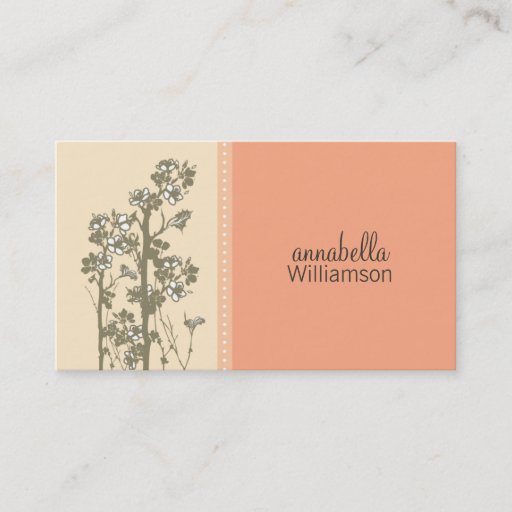 Customizable Japanese Floral Melon Business Card