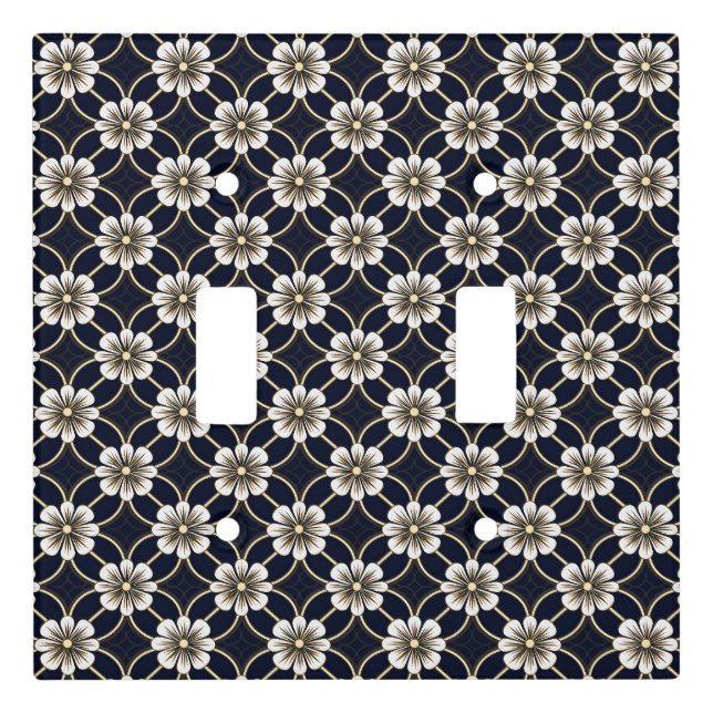 Japanese Floral Pattern Light Switch Cover (Front)