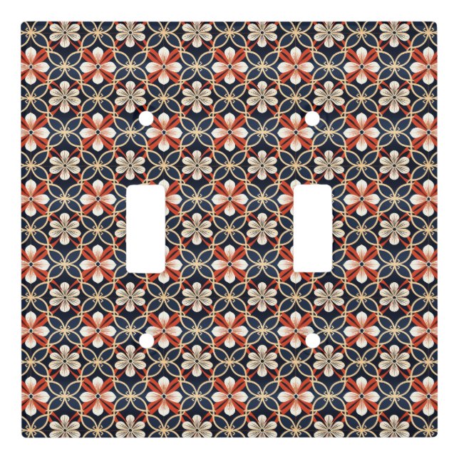Japanese Floral Pattern Light Switch Cover (Front)