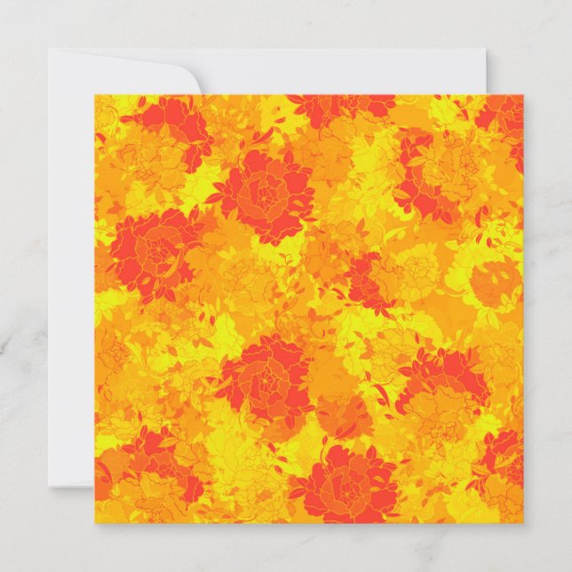 Japanese floral red patterns card (Front)
