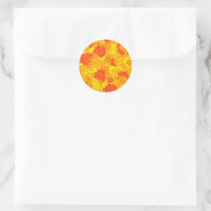 Japanese floral red patterns classic round sticker
