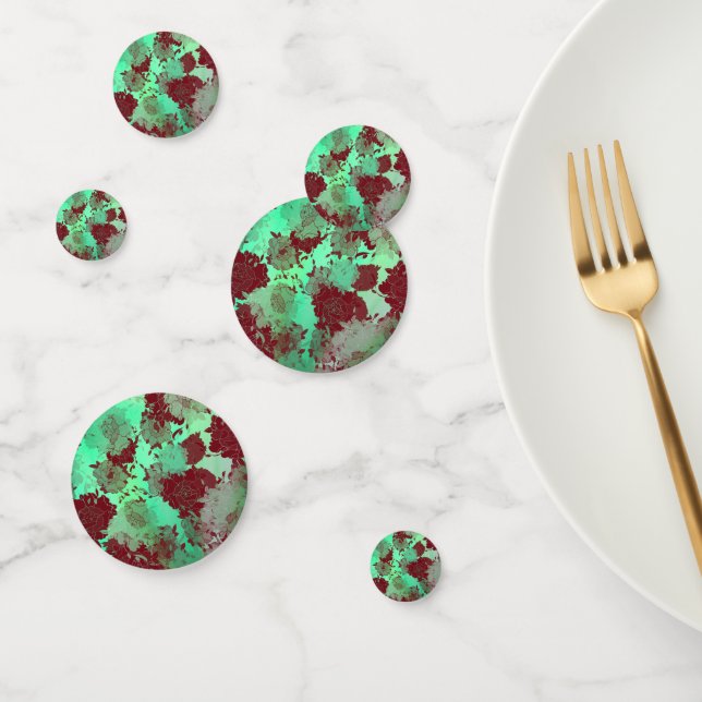Japanese floral red patterns. confetti (Group)