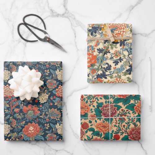 Japanese Floral Series II Wrapping Paper Sheets