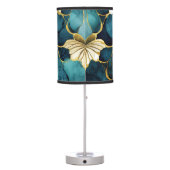 Japanese Floral Teal Gold  Table Lamp (Back)