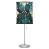 Japanese Floral Teal Gold  Table Lamp (Left)