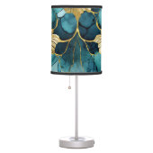 Japanese Floral Teal Gold  Table Lamp (Right)