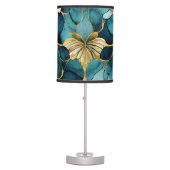 Japanese Floral Teal Gold  Table Lamp (Front)