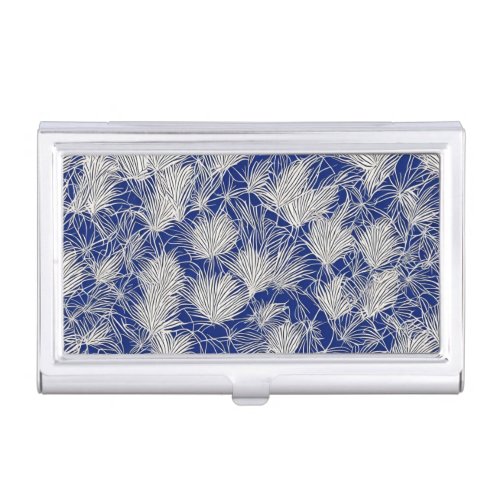 Japanese flower and grass pattern business card case