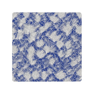 Japanese flower and grass pattern metal print