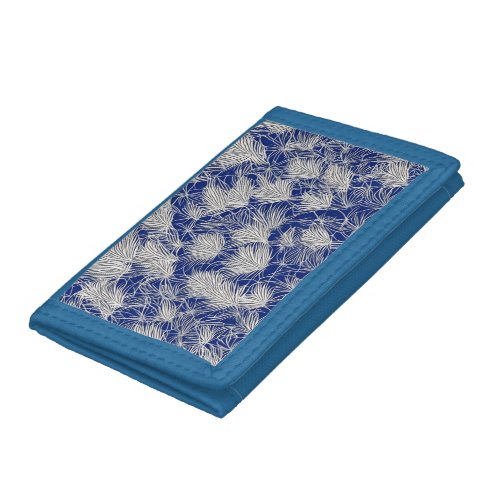 Japanese flower and grass pattern trifold wallet