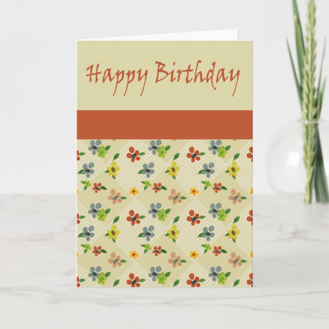 Japanese Flower Birthday Card (Front)