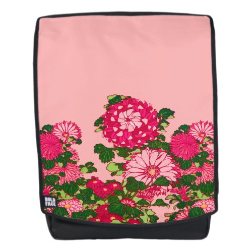 Japanese Flower Border Fuchsia and Coral Pink Backpack