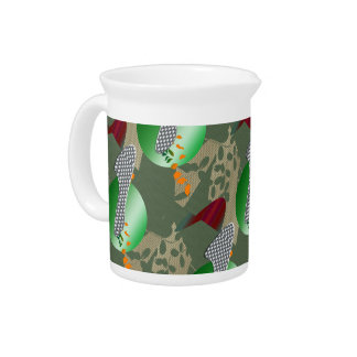 Japanese Flower Garden Pastel Pop Art Beverage Pitcher