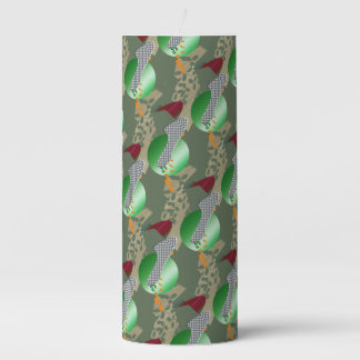 Japanese Flower Garden Pastel Pop Art Pillar Candle