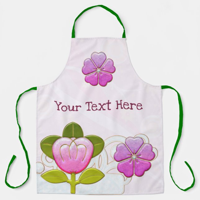 Japanese Flower Jeweled Apron (Front)