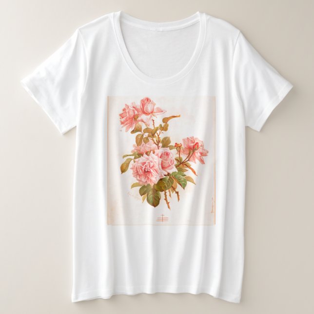 JAPANESE FLOWER WOODBLOCK PRINT T-Shirt (Design Front)