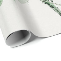 WHITE JAPANESE FLOWER PRINT Wrapping Paper